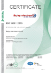 Zertifikat RZ 14001 2015 Bajog electronic GmbH englisch